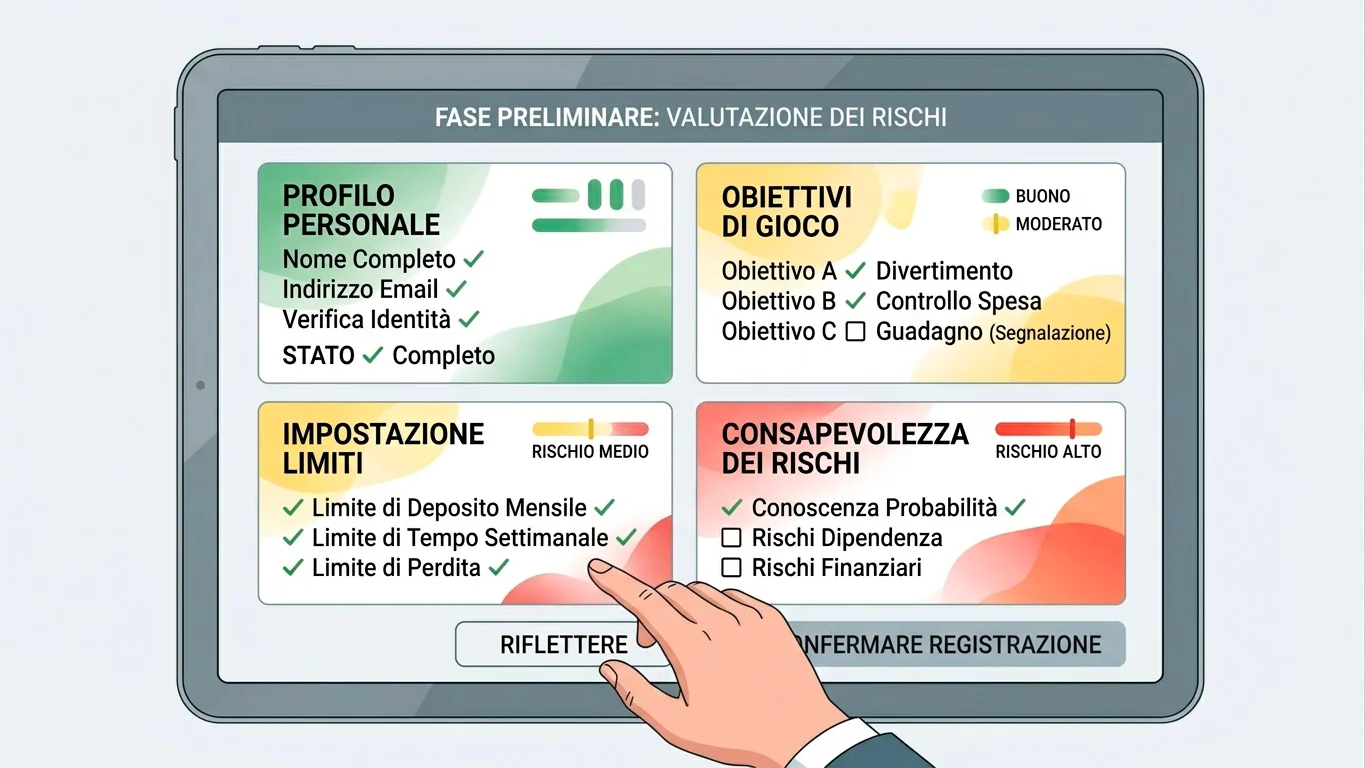 Mappa di segnali e checklist da leggere prima della registrazione a un sito di gioco